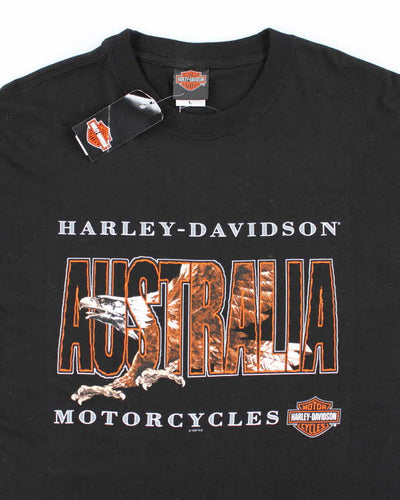 Vintage 90s Harley Davidson Deadstock Australia Centre Logo Biker T-Shirt - L