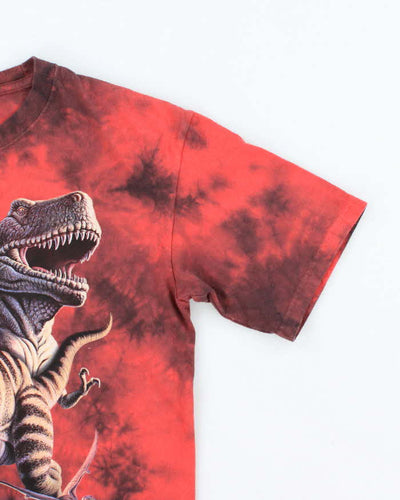 The Mountain Red Tie-Dye Dinosaur Graphic T-Shirt - XL
