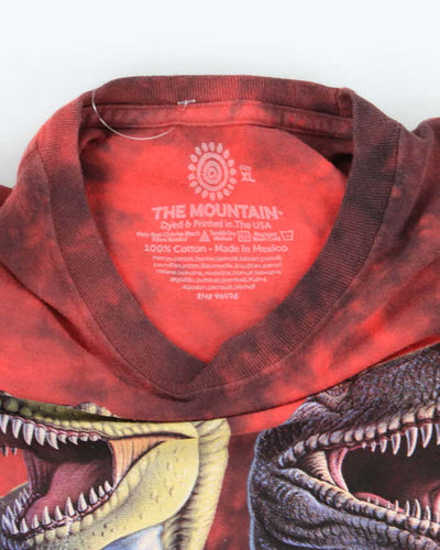 The Mountain Red Tie-Dye Dinosaur Graphic T-Shirt - XL