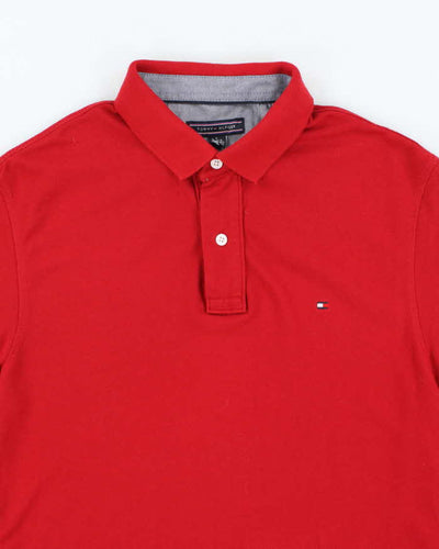 00s Tommy Hilfiger Red Polo T-Shirt - L