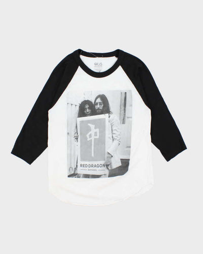 Vintage 2000's Red Dragon Skateboards Yoko & John Graphic Raglan T-Shirt - S