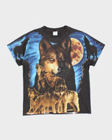Vintage 90's Wolf Pact All Over Print Graphic T-Shirt - M