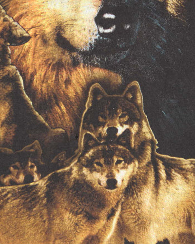 Vintage 90's Wolf Pact All Over Print Graphic T-Shirt - M