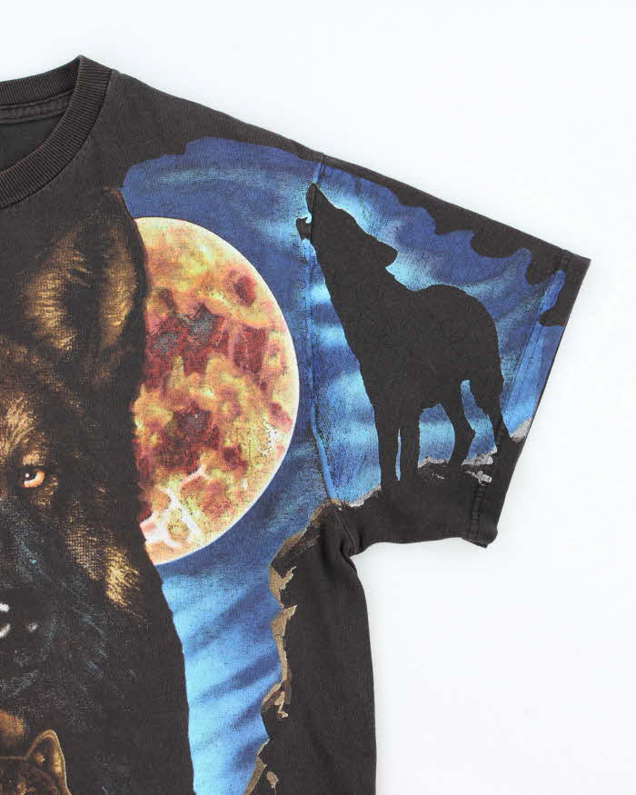 Vintage 90's Wolf Pact All Over Print Graphic T-Shirt - M