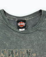 Vintage 2000's Harley Davidson Marble Wash Camo Graphic T-Shirt - XL