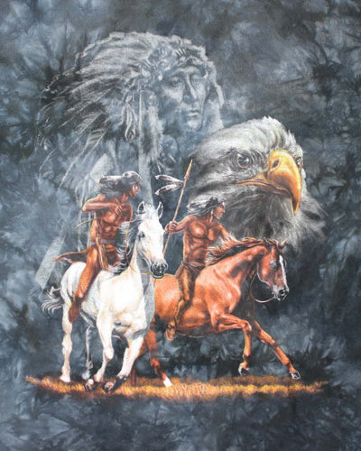 Vintage 90's Horsemen Eagle Marble Graphic T-Shirt - XL