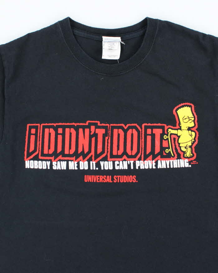 Vintage Y2K Universal Studios Bart Simpson I Didn't Do It Graphic T-Shirt - S