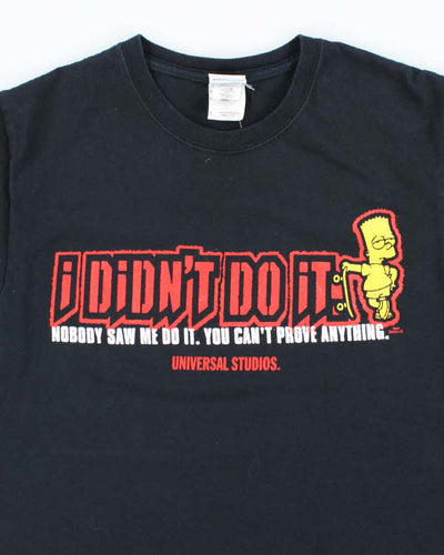 Vintage Y2K Universal Studios Bart Simpson I Didn't Do It Graphic T-Shirt - S