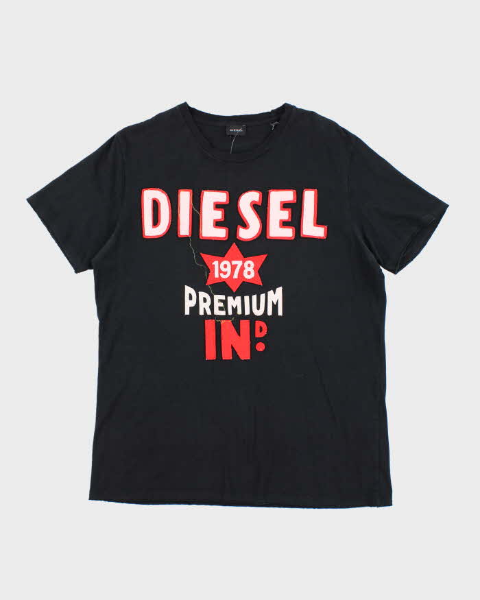 Vintage 2000's Diesel Patch Spell Out Logo T-Shirt - XL