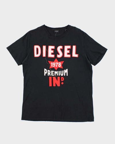 Vintage 2000's Diesel Patch Spell Out Logo T-Shirt - XL
