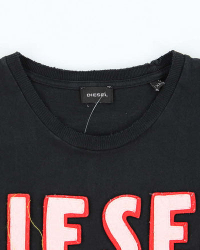 Vintage 2000's Diesel Patch Spell Out Logo T-Shirt - XL