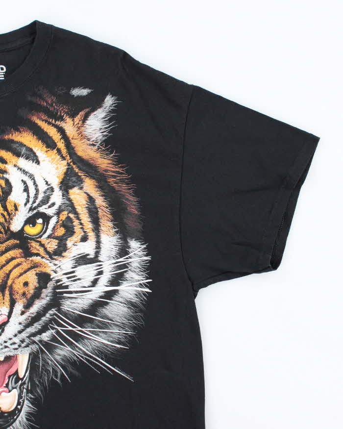 Vintage Liquid Blue Big Tiger Face Graphic T-Shirt - XL