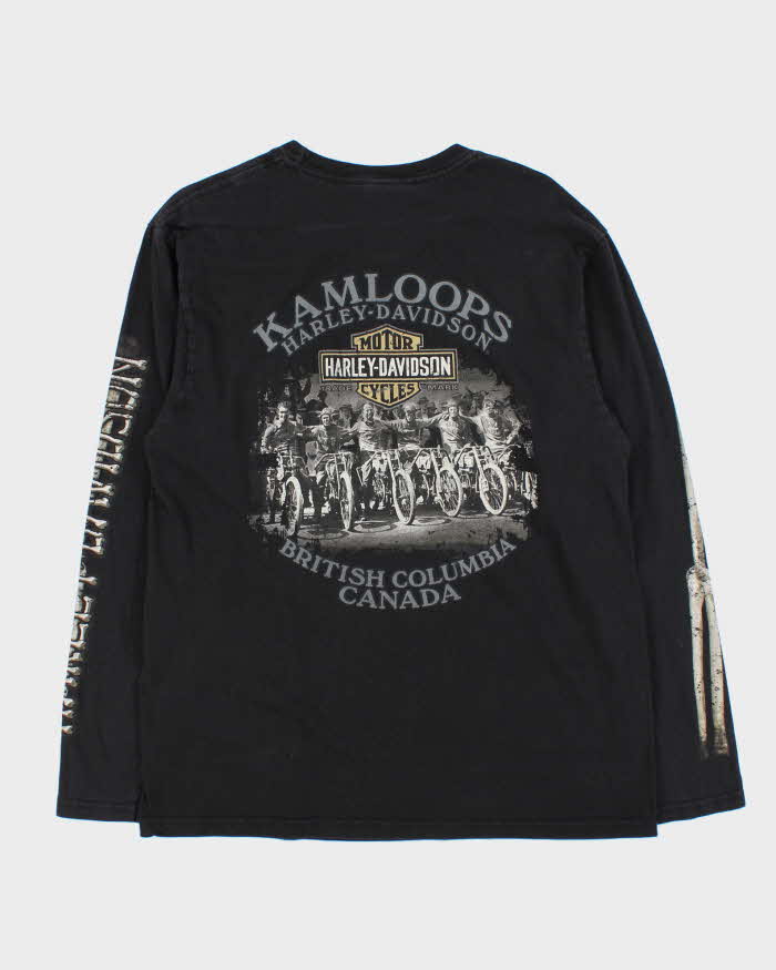 Vintage Harley Davidson Skeleton Long Sleeve T-shirt - L