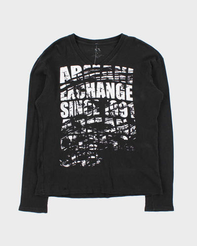 Vintage Y2k 00s Armani Exchange Waffle Long Sleeve T-shirt - M