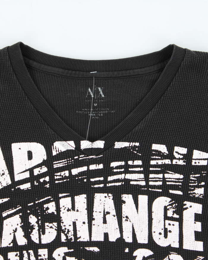 Vintage Y2k 00s Armani Exchange Waffle Long Sleeve T-shirt - M