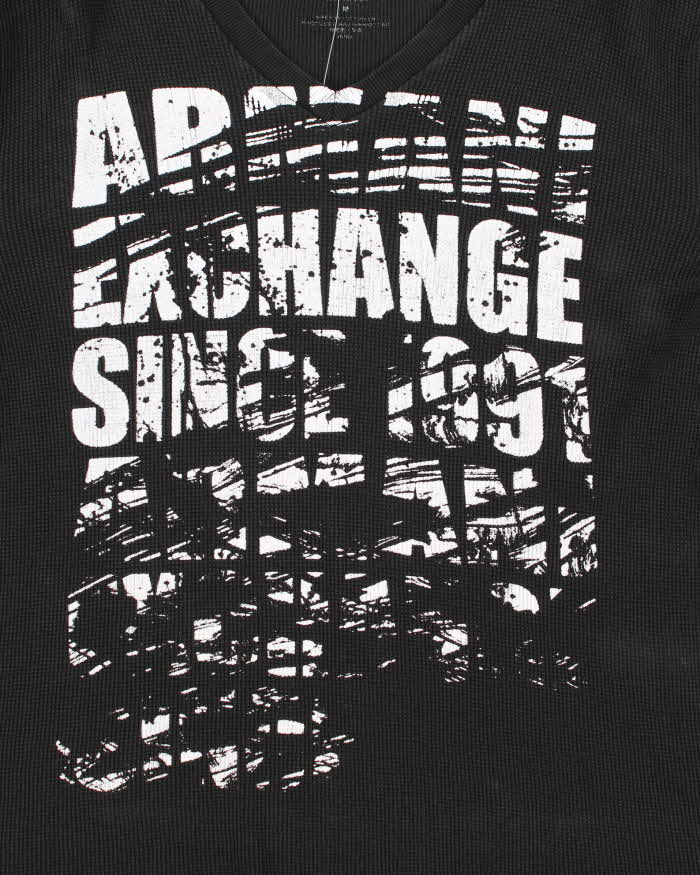 Vintage Y2k 00s Armani Exchange Waffle Long Sleeve T-shirt - M