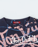 Vintage Y2k 2000s Von Dutch All Over Print Distressed T-shirt - L
