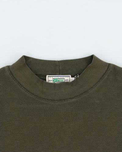 Vintage 90s Guess Waffle Long Sleeve T-shirt - M