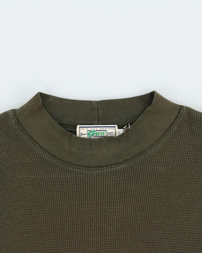 Vintage 90s Guess Waffle Long Sleeve T-shirt - M