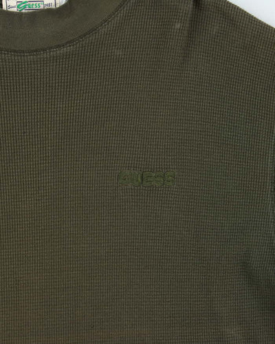 Vintage 90s Guess Waffle Long Sleeve T-shirt - M