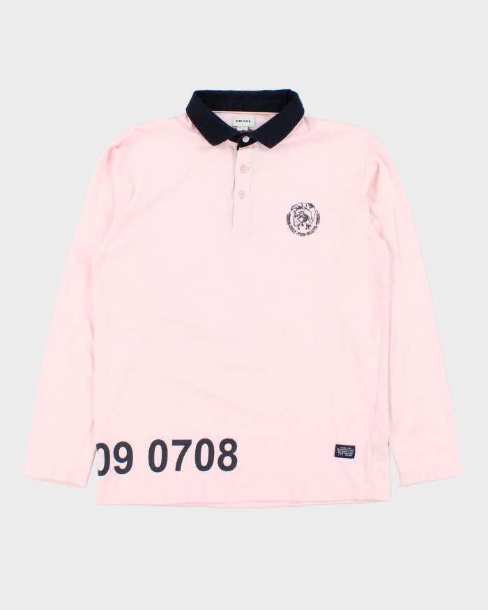 Vintage 00s Diesel Long Sleeve Polo Shirt - L