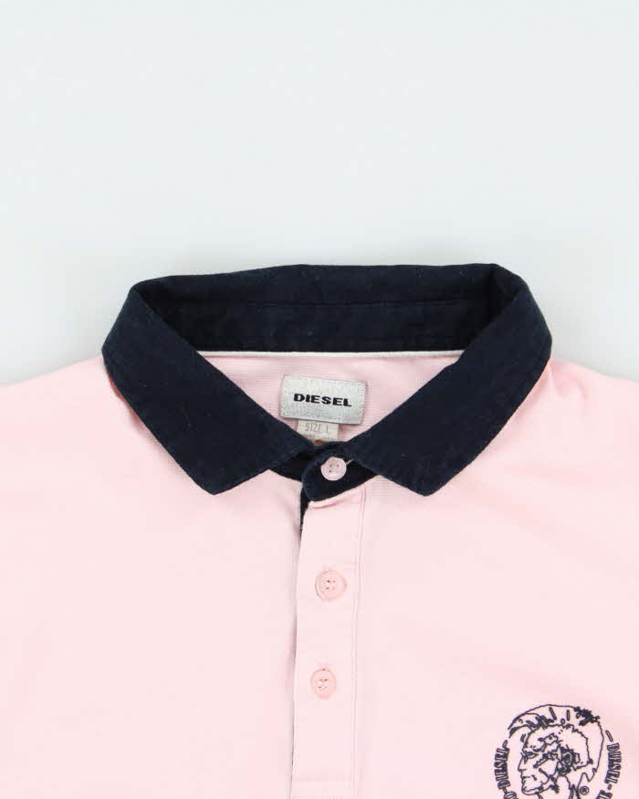 Vintage 00s Diesel Long Sleeve Polo Shirt - L