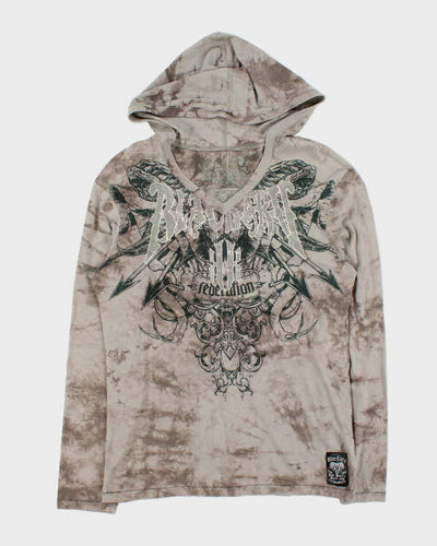 Vintage Blackarv Dingle Stitch Hooded Long Sleeve T-shirt - S