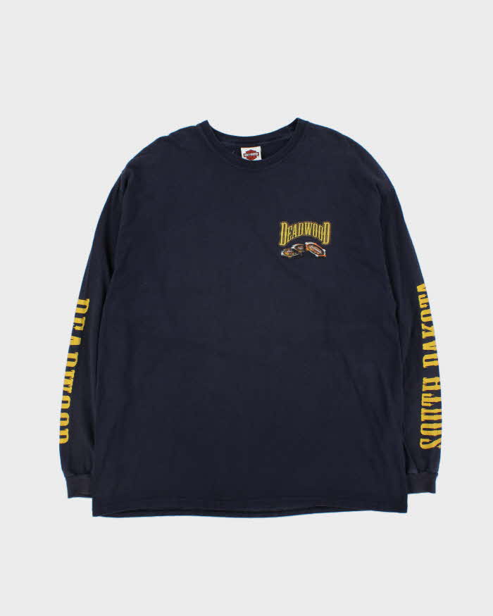 Harley Davidson Deadwood Graphic Navy Long Sleeve T-Shirt - XXL