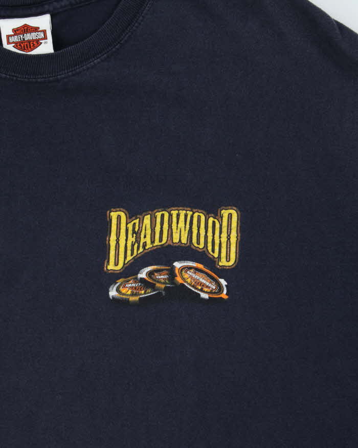 Harley Davidson Deadwood Graphic Navy Long Sleeve T-Shirt - XXL