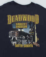 Harley Davidson Deadwood Graphic Navy Long Sleeve T-Shirt - XXL