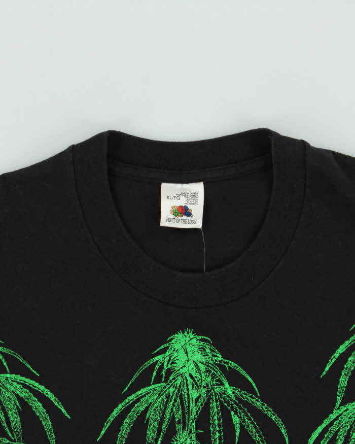 Vintage 90s Fruit Of The Loom Weed Graphic Glow In The Dark T-Shirt - XL