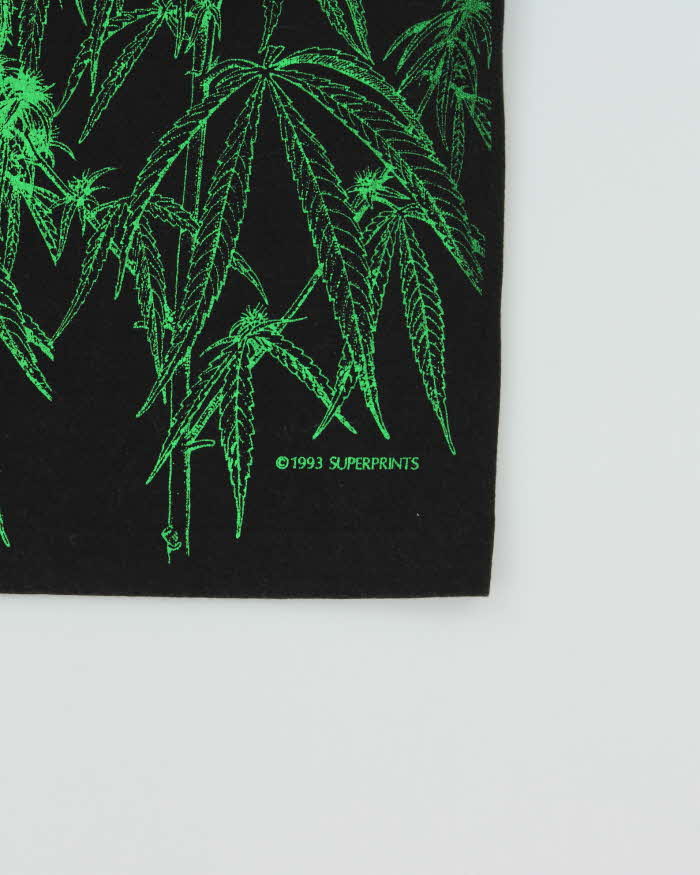Vintage 90s Fruit Of The Loom Weed Graphic Glow In The Dark T-Shirt - XL