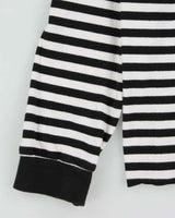Stussy Black &amp; White Striped Jacquard Logo Long Sleeve T-Shirt - M
