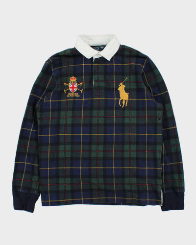 Vintage Y2K 00s Polo Ralph Lauren Tartan Large Pony Rugby Shirt - M