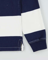Polo Ralph Lauren Blue &amp; White Striped Long Sleeve Rugby Shirt - L