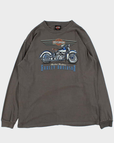 Harley Davidson Grey Winnipeg Graphic Long Sleeve T-Shirt - XL