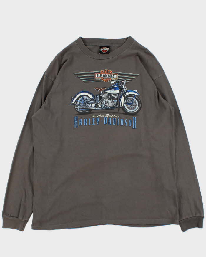 Harley Davidson Grey Winnipeg Graphic Long Sleeve T-Shirt - XL