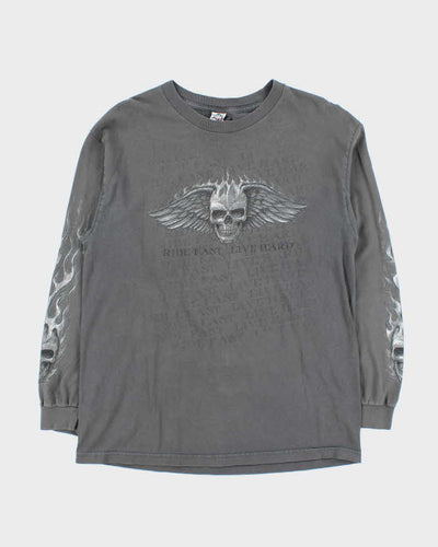 Vintage Y2k 00s Biker Long Sleeve T-Shirt - L