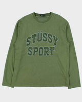 Stussy Sport Spell Out Logo Long Sleeve T-Shirt - L