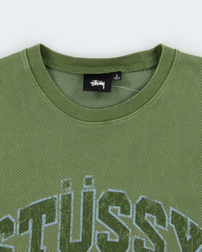 Stussy Sport Spell Out Logo Long Sleeve T-Shirt - L