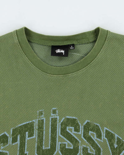 Stussy Sport Spell Out Logo Long Sleeve T-Shirt - L