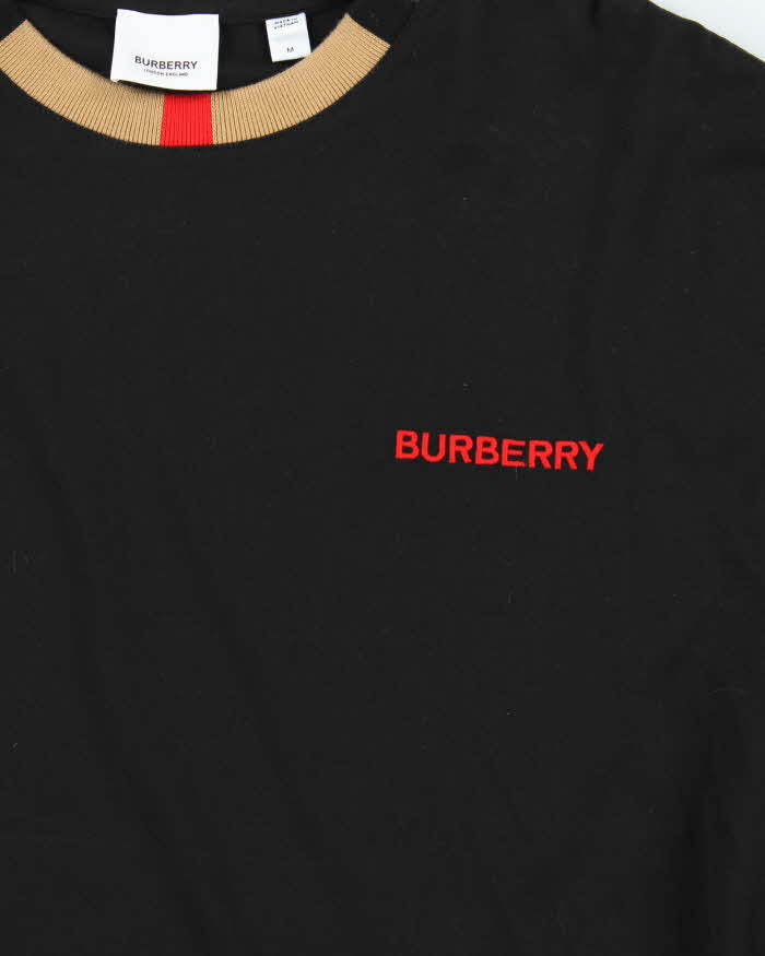 Burberry Jayson Black Nova Check Collared Long Sleeve T-Shirt - M
