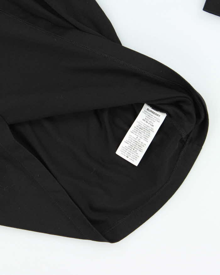 Burberry Jayson Black Nova Check Collared Long Sleeve T-Shirt - M