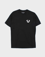 True Religion Black Felt Logo Crewneck T-Shirt - S
