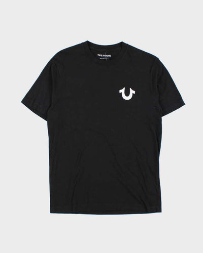 True Religion Black Felt Logo Crewneck T-Shirt - S