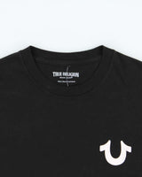 True Religion Black Felt Logo Crewneck T-Shirt - S