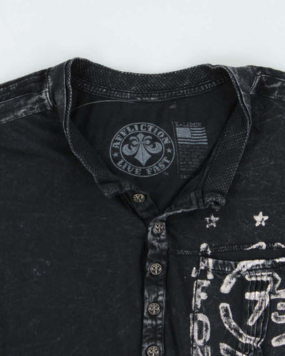Vintage Y2K 00s Affliction Live Fast Henley T-Shirt - XL
