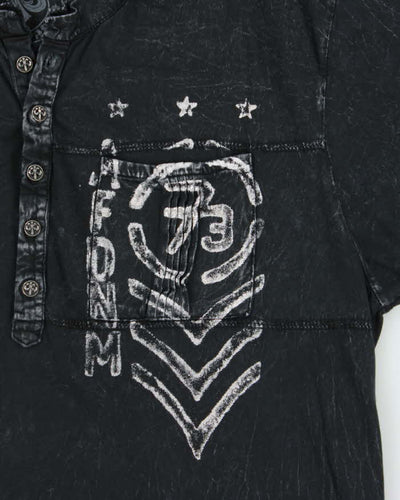Vintage Y2K 00s Affliction Live Fast Henley T-Shirt - XL