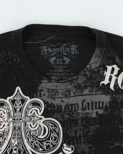 Vintage Y2K 00s Konflic Gothic T-Shirt - XL