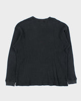 Vintage 1990s Indian Motorcycle Waffle Knit Cotton Long Sleeve T-Shirt - L